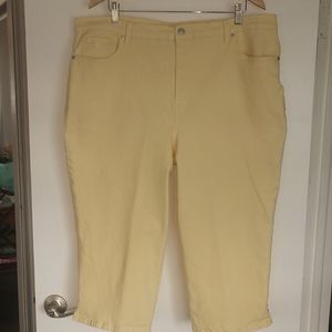 Gloria Vanderbilt 20W Soft Lemon Cropped Jeans